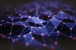 Dots of light connected by lines of light suggested digital connectivity