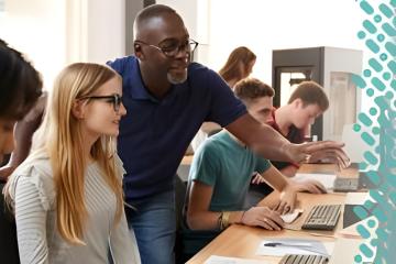 Teacher with pupils in the classroom